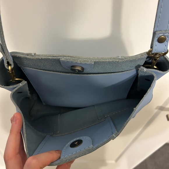 Like New Portland Leather Charolette Crossbody Bag in Glacier Blue - Picture 8 of 13